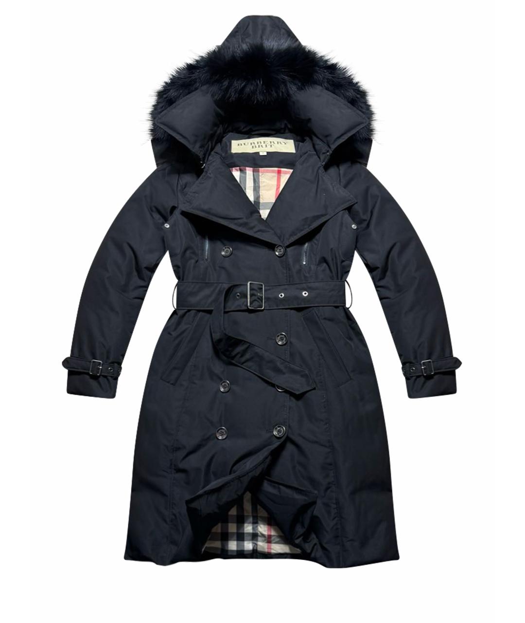 BURBERRY Черный полиэстеровый пуховик, фото 9