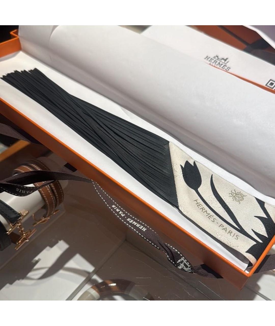 HERMES Белый шелковый платок, фото 2
