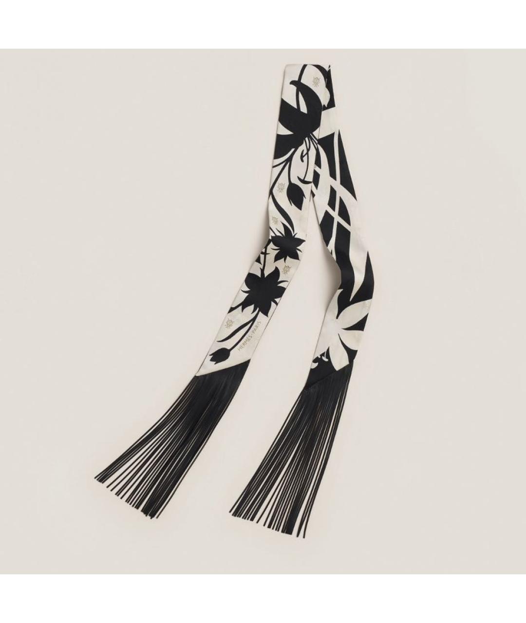 HERMES Белый шелковый платок, фото 5