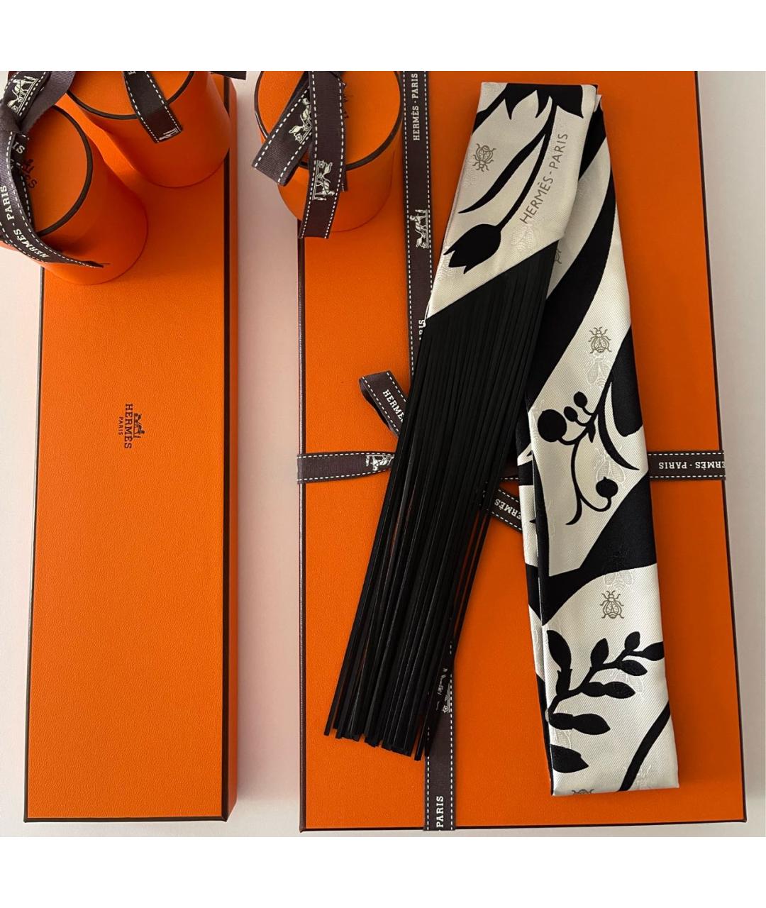 HERMES Белый шелковый платок, фото 4