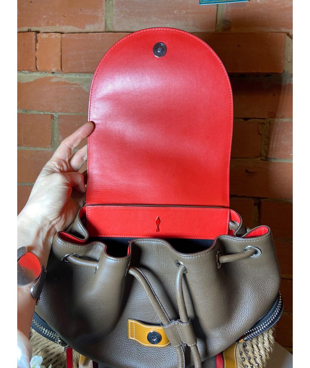 CHRISTIAN LOUBOUTIN Коричневый кожаный рюкзак, фото 5