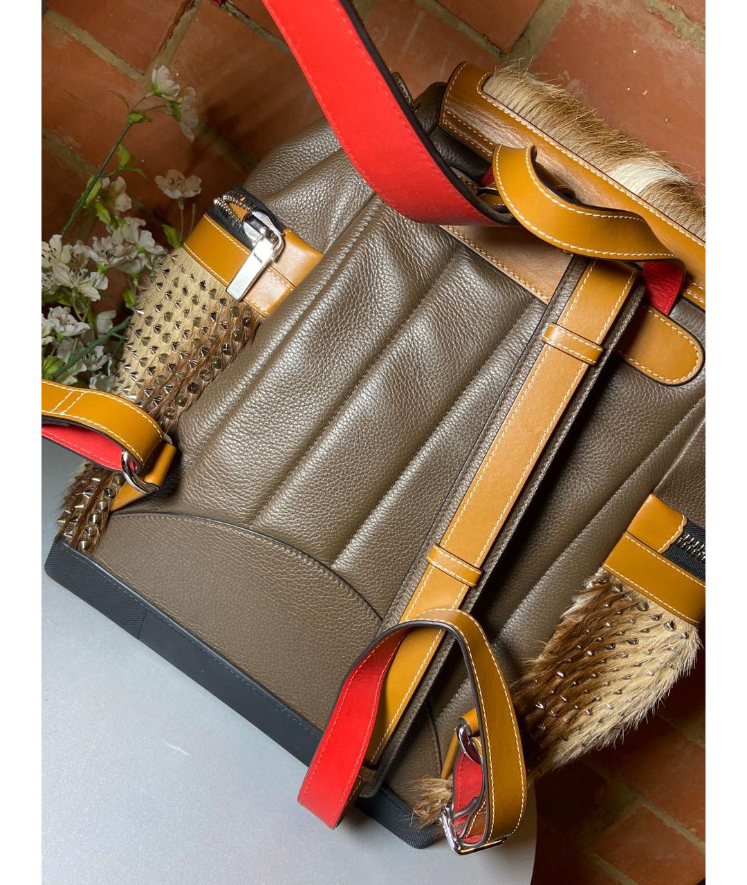 CHRISTIAN LOUBOUTIN Коричневый кожаный рюкзак, фото 8