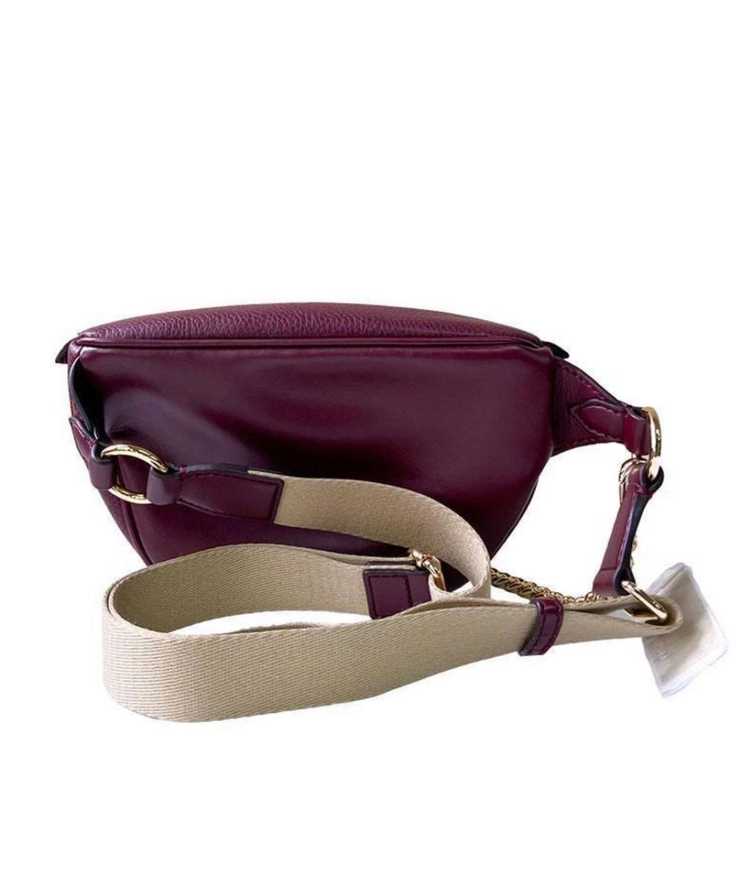 MICHAEL MICHAEL KORS Бордовая кожаная поясная сумка, фото 3