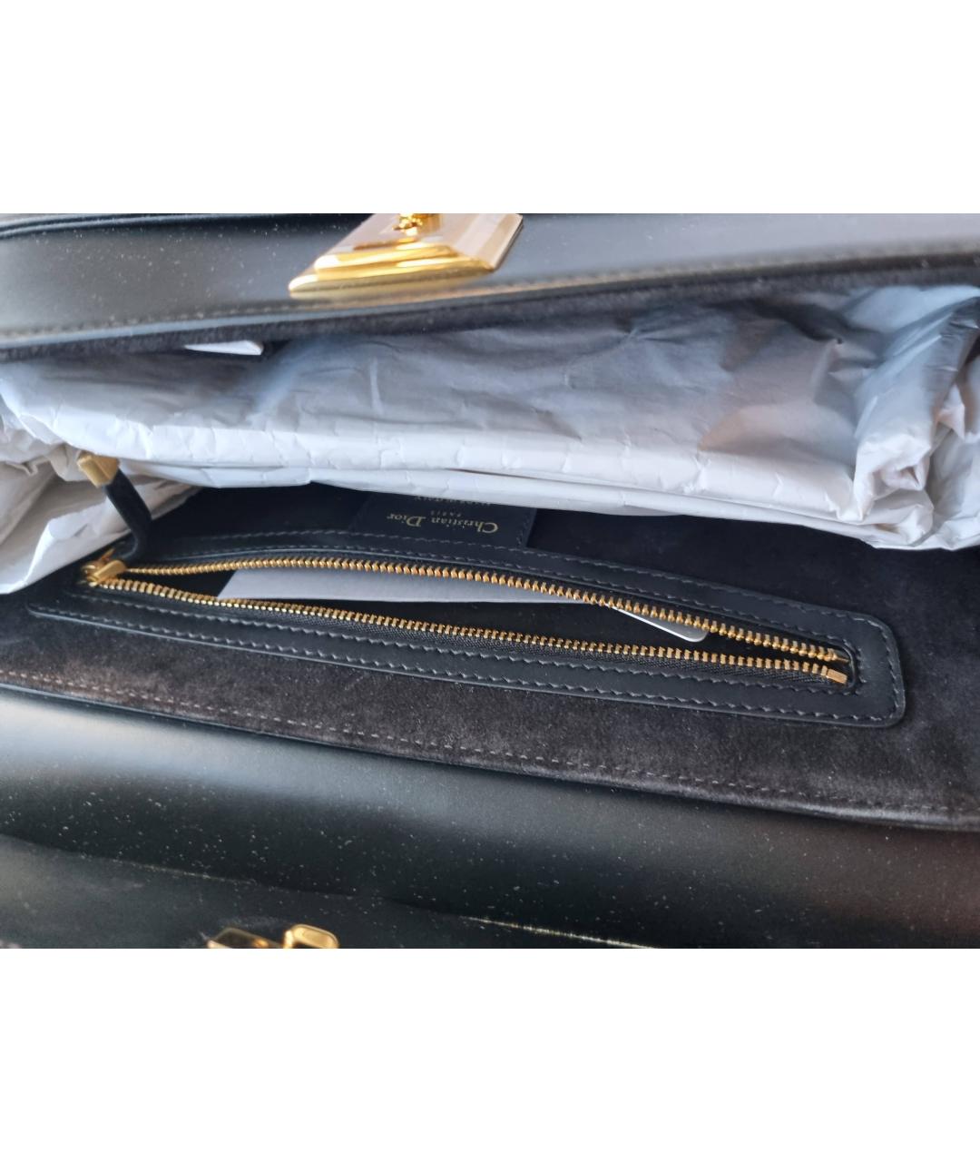 CHRISTIAN DIOR Черная кожаная сумка с короткими ручками, фото 4
