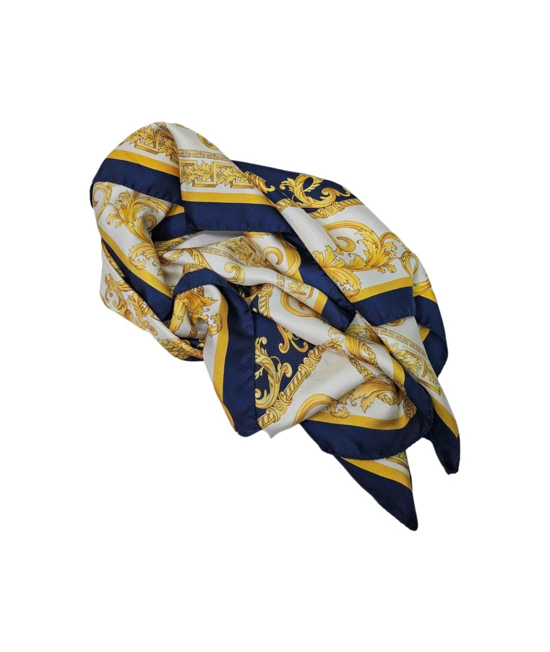 VERSACE Синий шелковый платок, фото 5