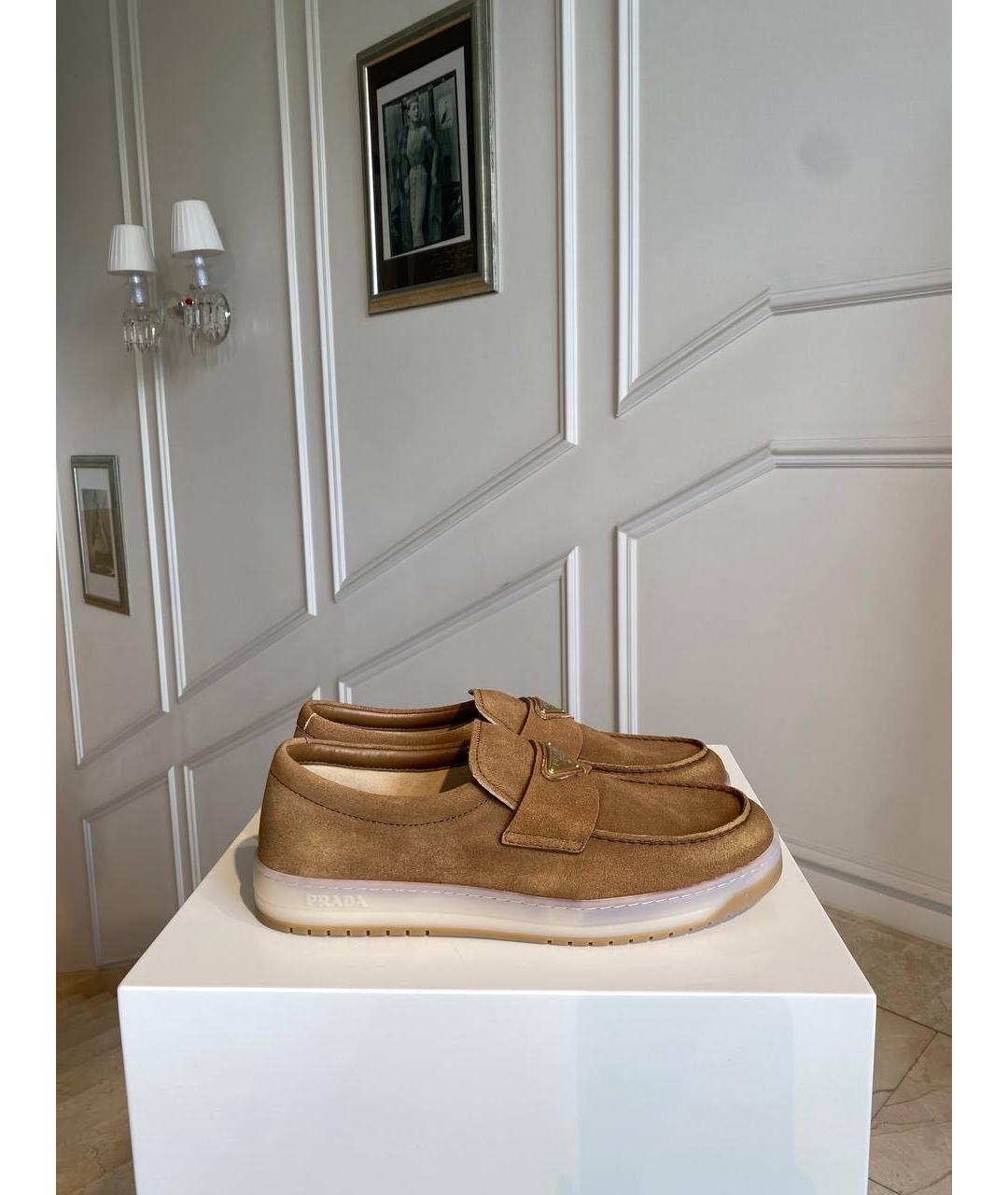 PRADA Коричневые замшевые лоферы, фото 4