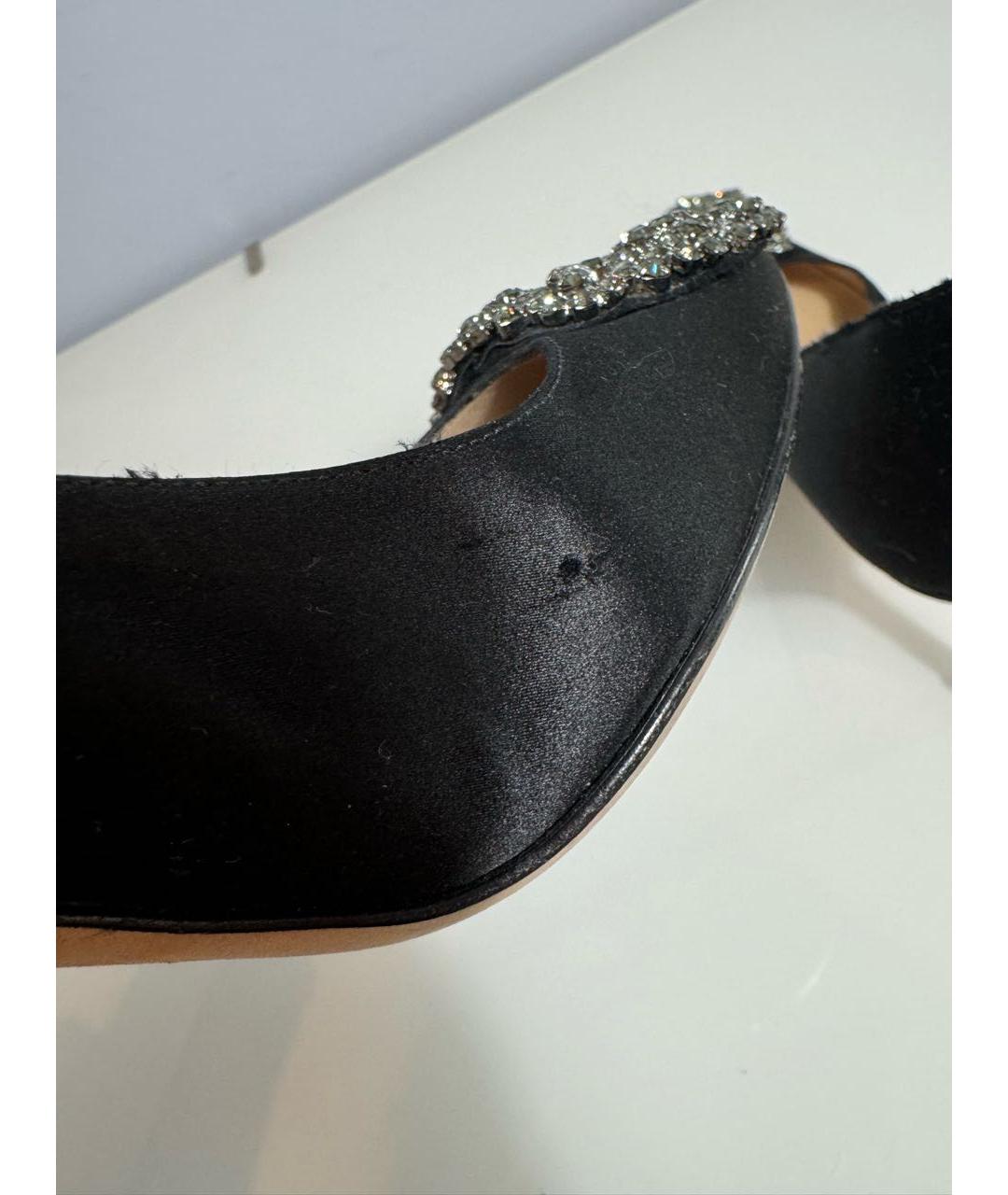 MANOLO BLAHNIK Черные текстильные туфли, фото 5