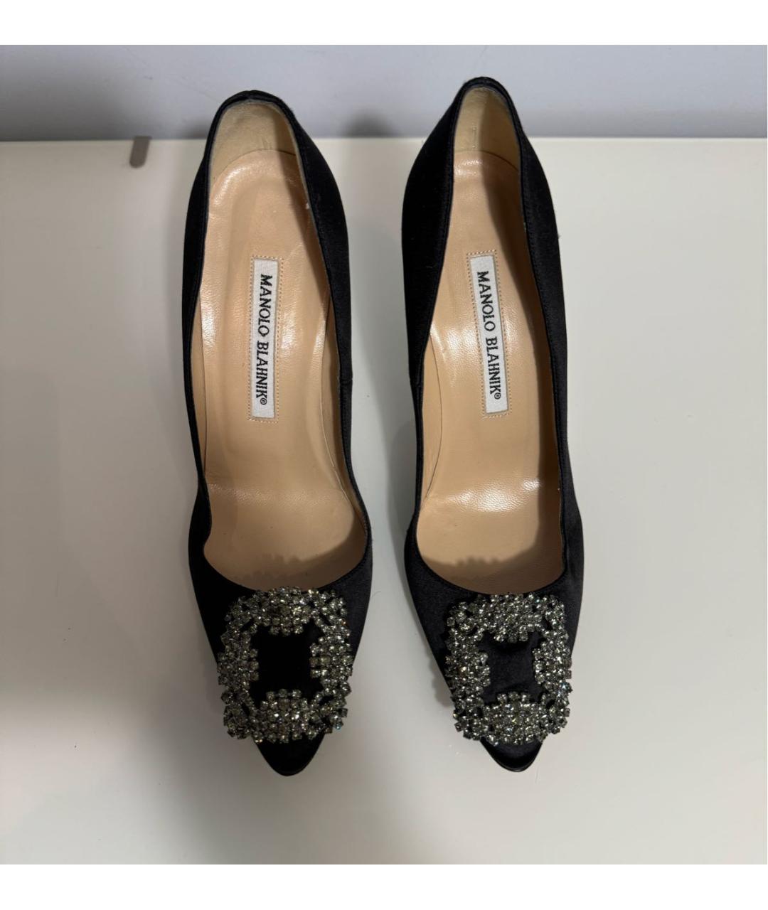 MANOLO BLAHNIK Черные текстильные туфли, фото 2