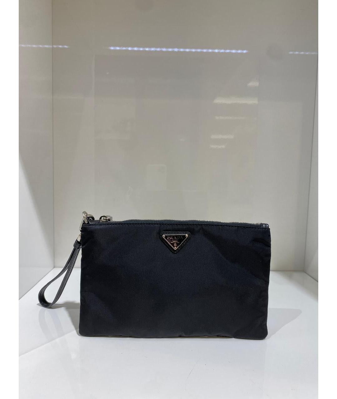 PRADA Черная синтетическая барсетка, фото 2