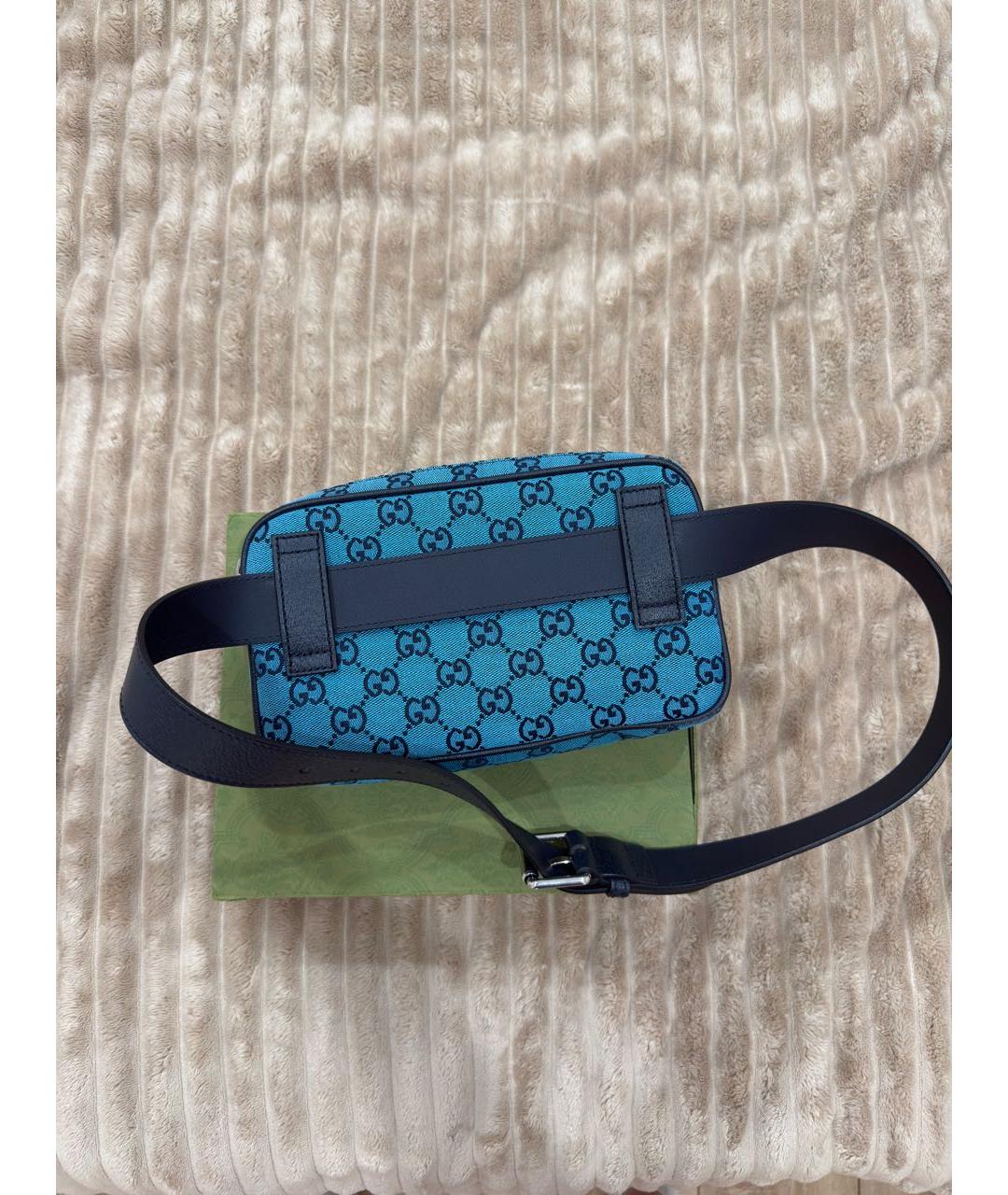 GUCCI Бирюзовая жаккардовая сумка на плечо, фото 3