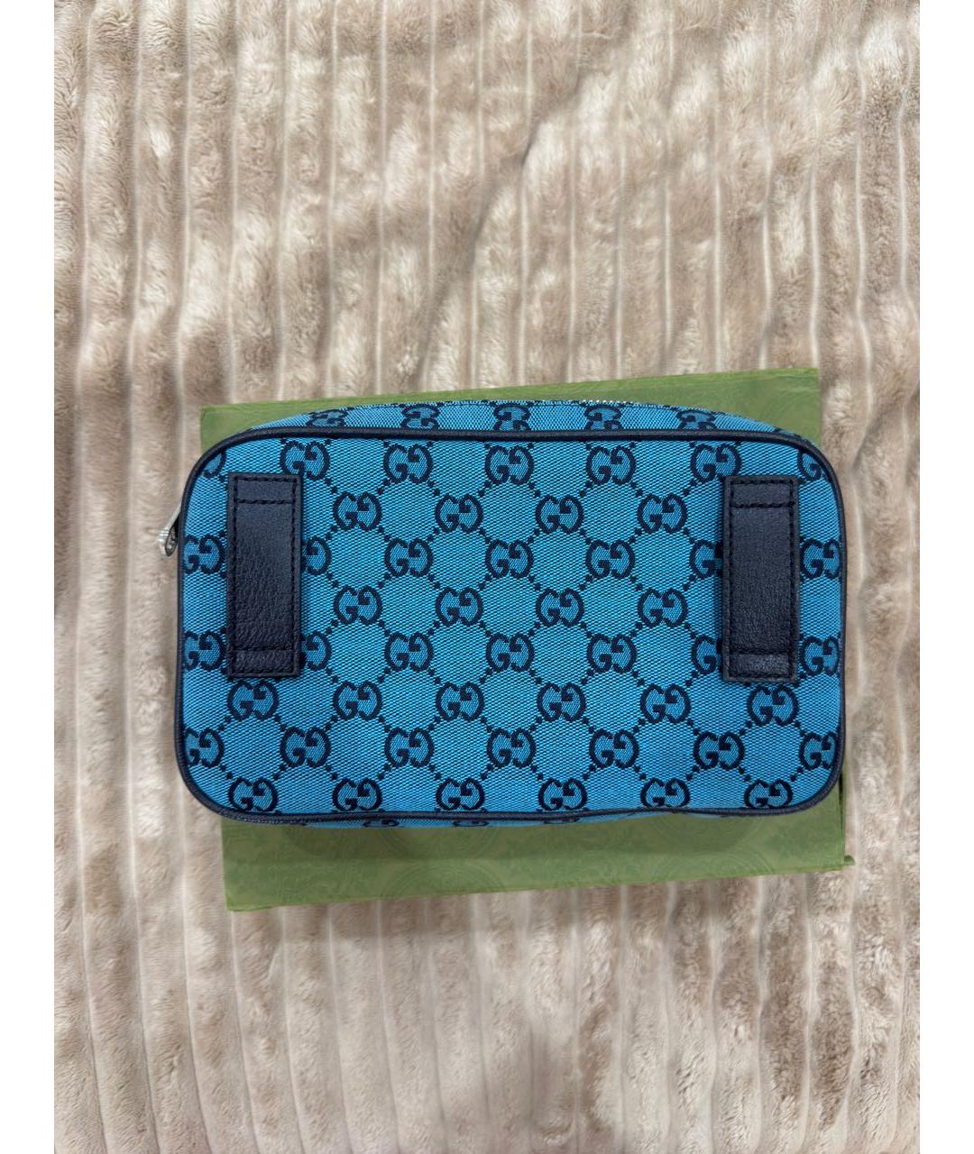 GUCCI Бирюзовая жаккардовая сумка на плечо, фото 2