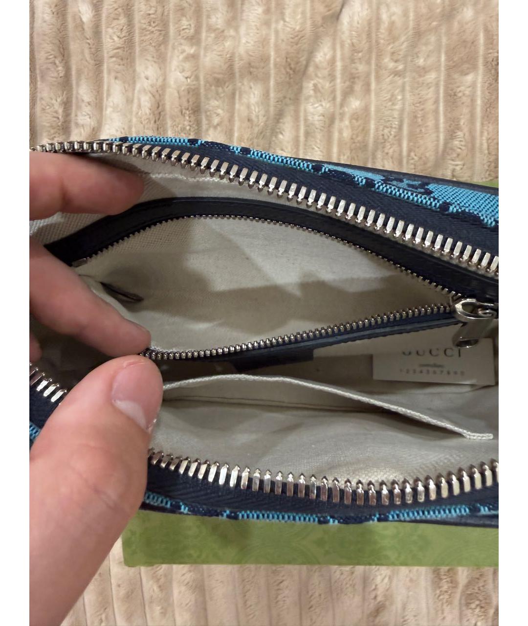 GUCCI Бирюзовая жаккардовая сумка на плечо, фото 4