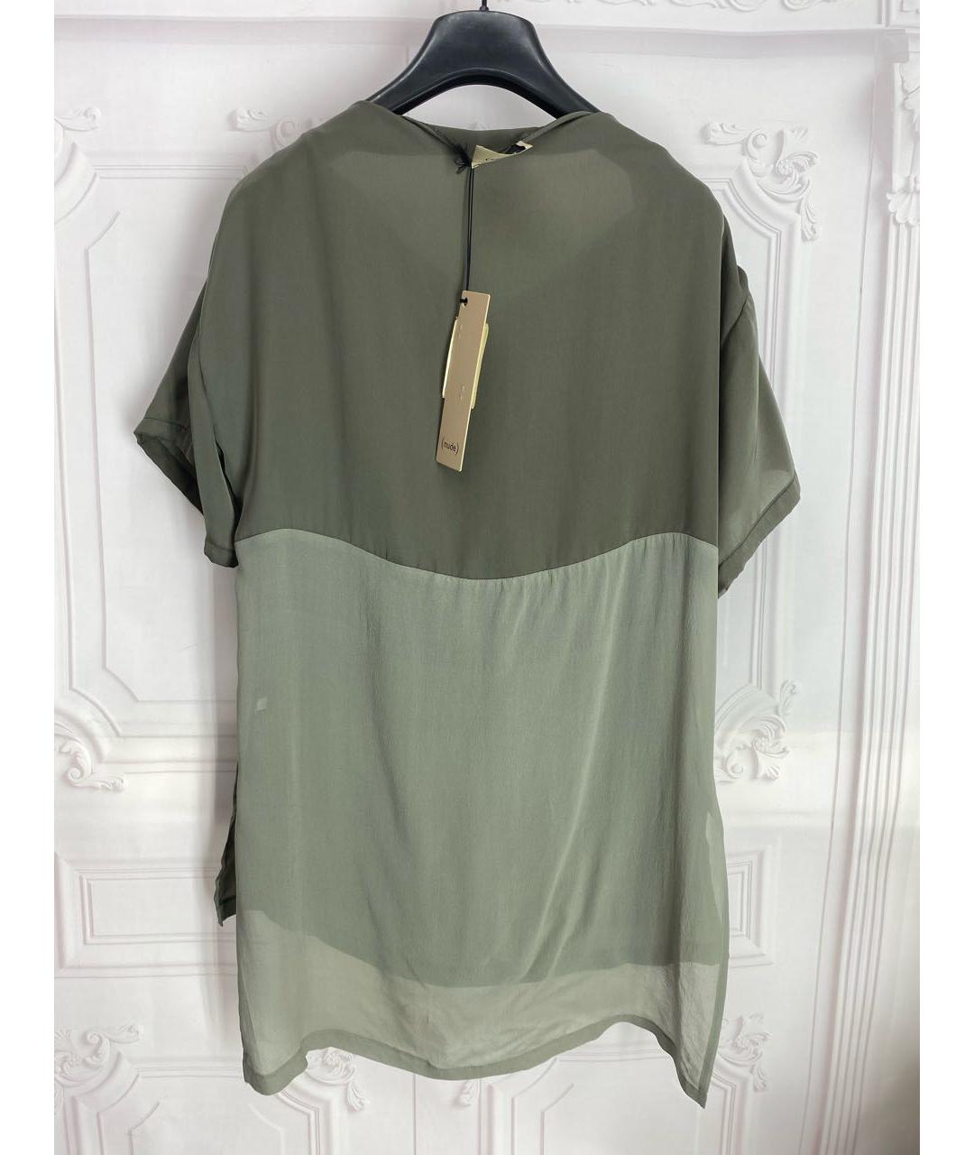 NUDE Серая полиамидовая блузы, фото 5