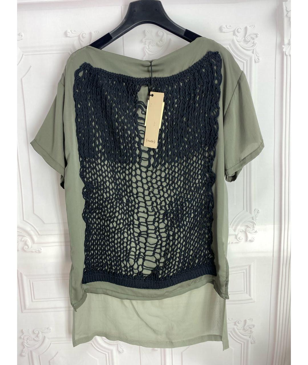 NUDE Серая полиамидовая блузы, фото 4