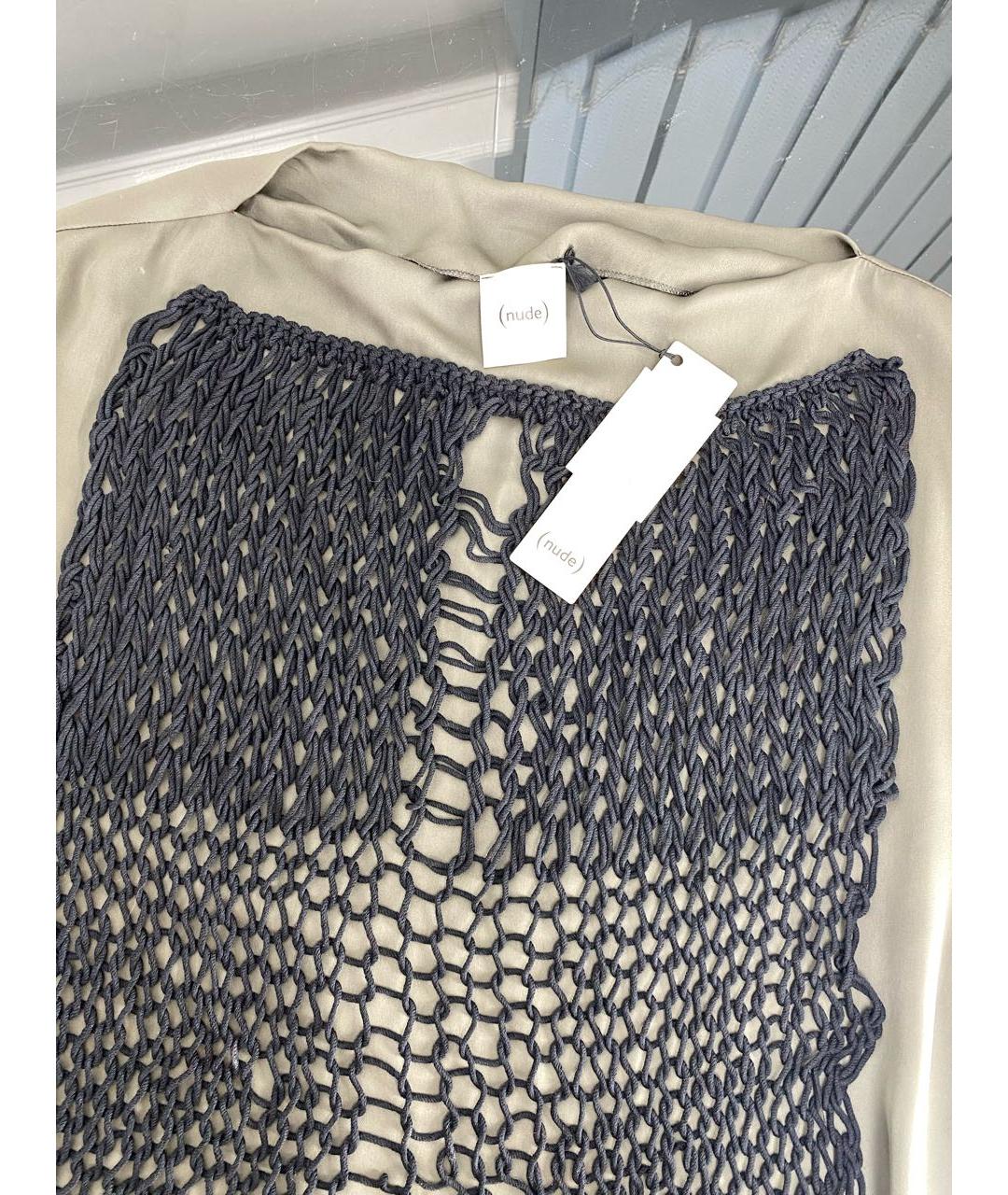 NUDE Серая полиамидовая блузы, фото 3