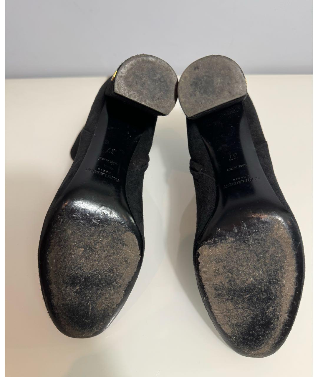 SAINT LAURENT Черные замшевые ботильоны, фото 7