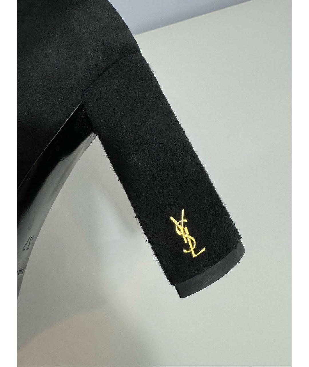 SAINT LAURENT Черные замшевые ботильоны, фото 4