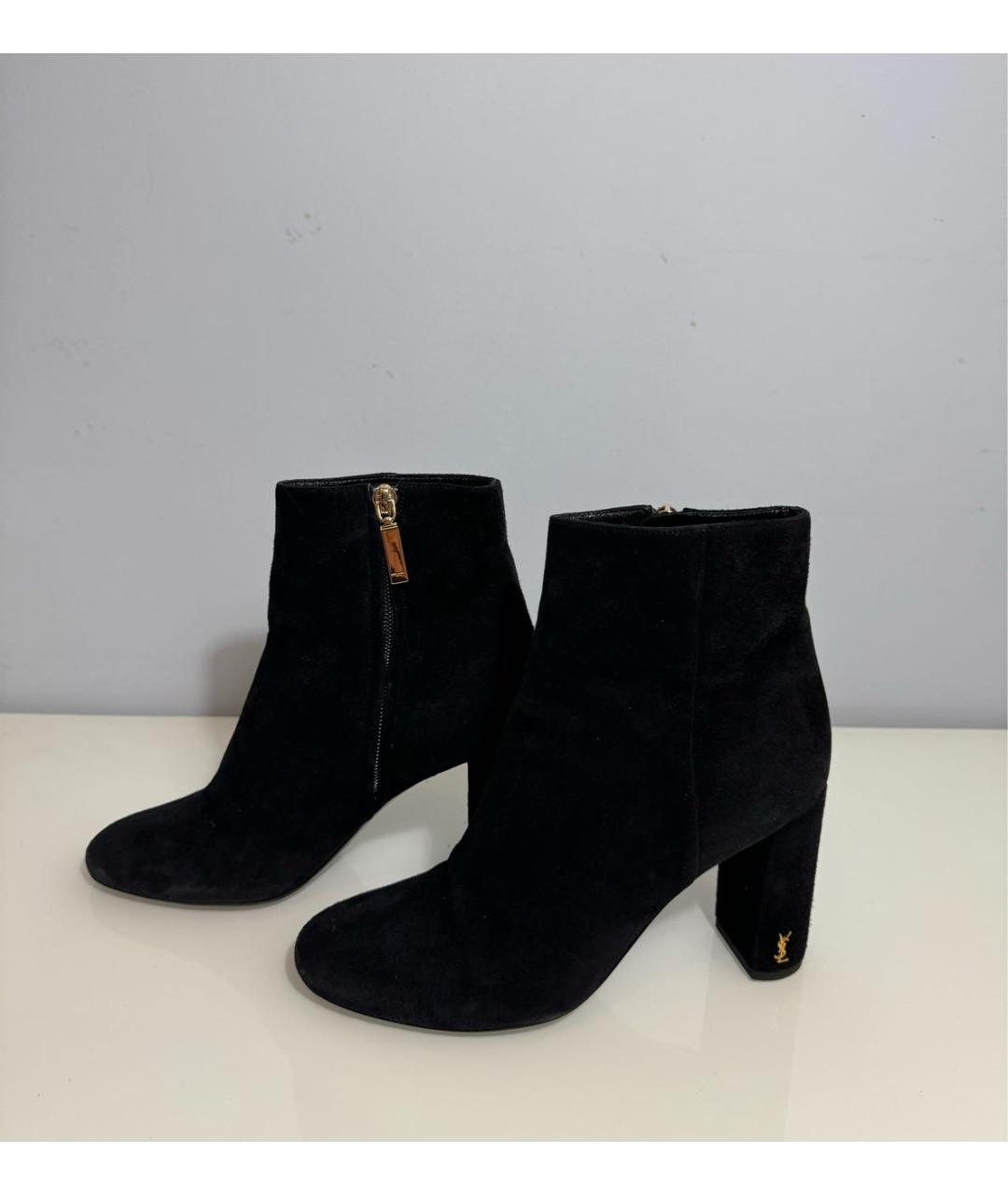 SAINT LAURENT Черные замшевые ботильоны, фото 3