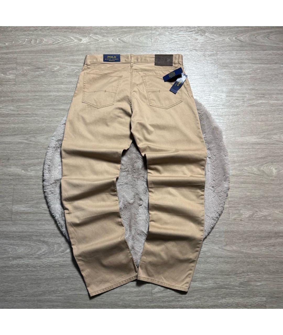 POLO RALPH LAUREN Бежевые хлопковые брюки чинос, фото 9