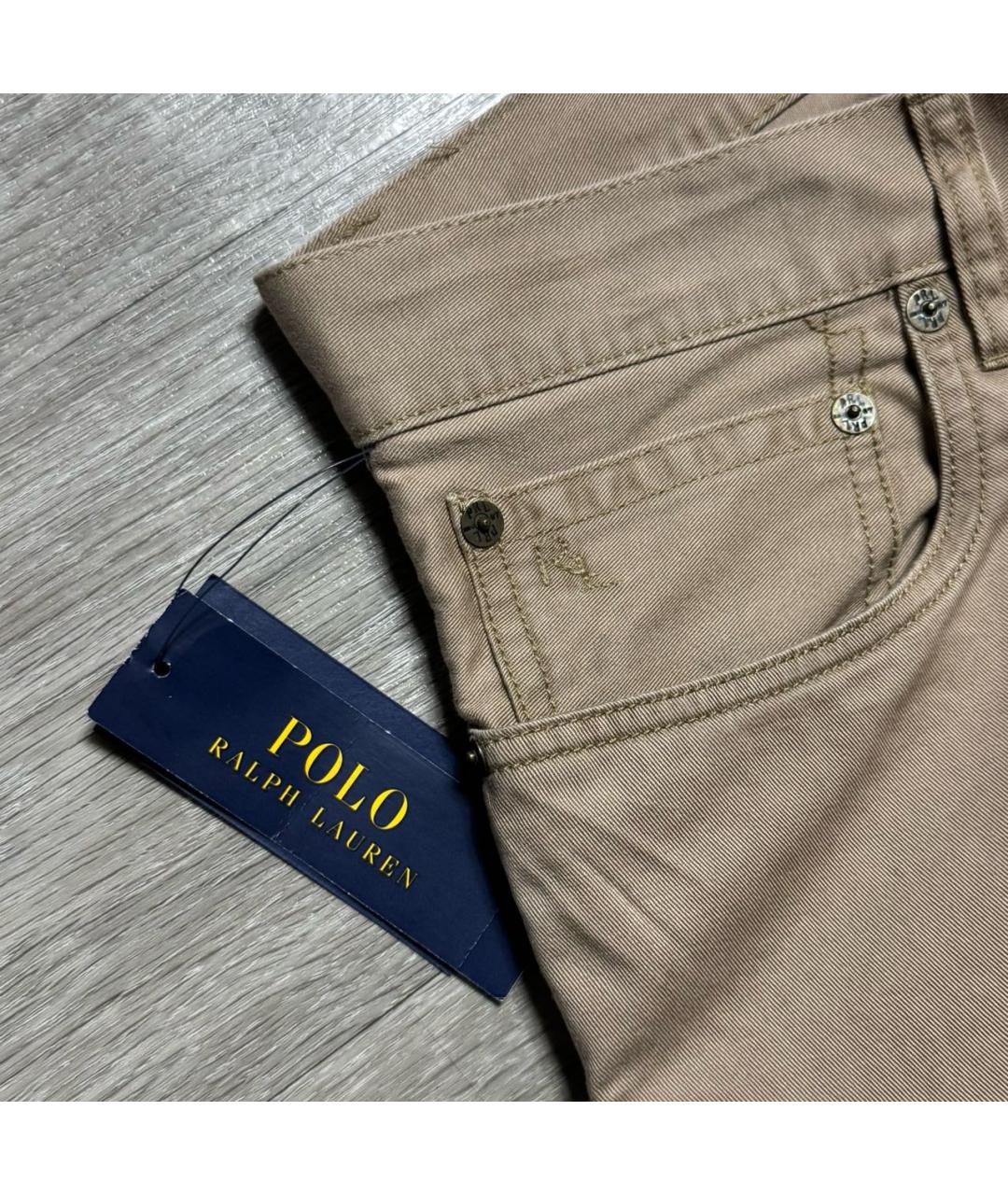 POLO RALPH LAUREN Бежевые хлопковые брюки чинос, фото 7