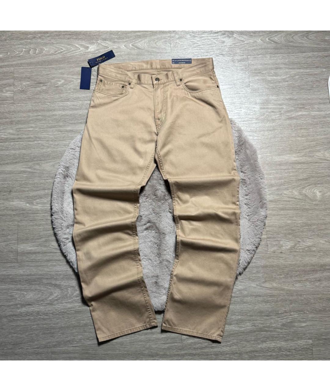 POLO RALPH LAUREN Бежевые хлопковые брюки чинос, фото 2