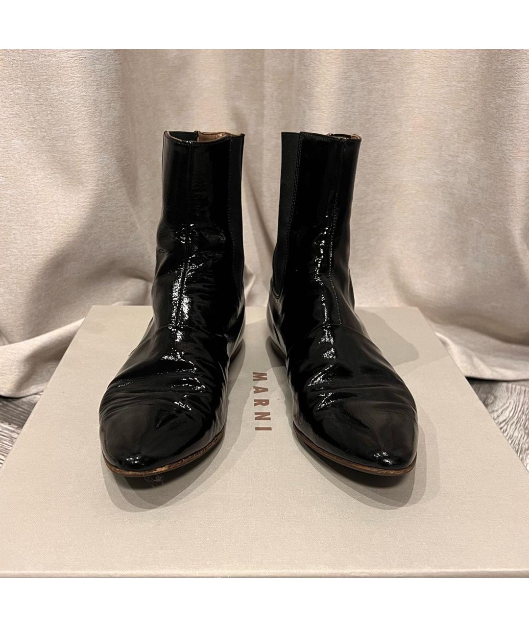 MARNI Черные кожаные ботильоны, фото 2