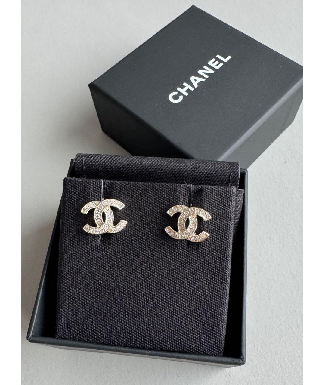 CHANEL Золотые латунные серьги, фото 2