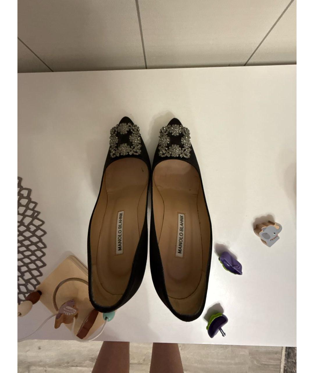 MANOLO BLAHNIK Черные текстильные туфли, фото 3