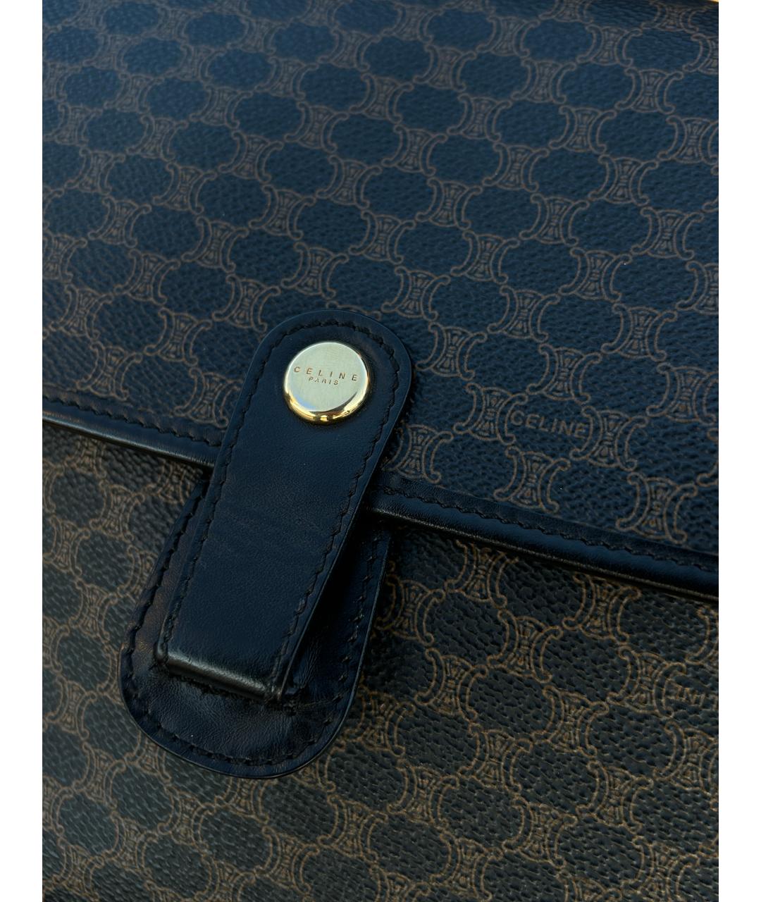 CELINE Черная кожаная сумка тоут, фото 8