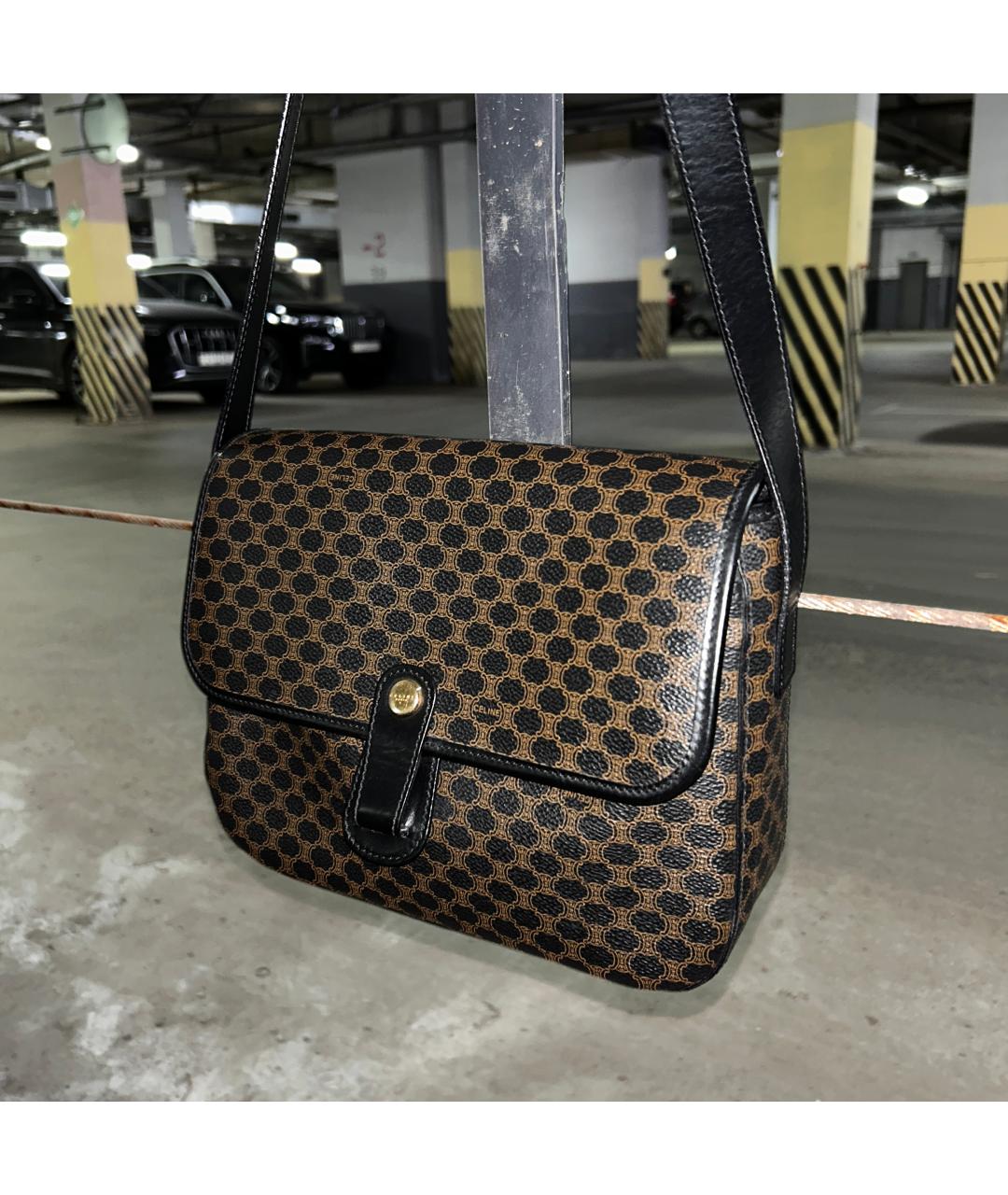 CELINE Черная кожаная сумка тоут, фото 9