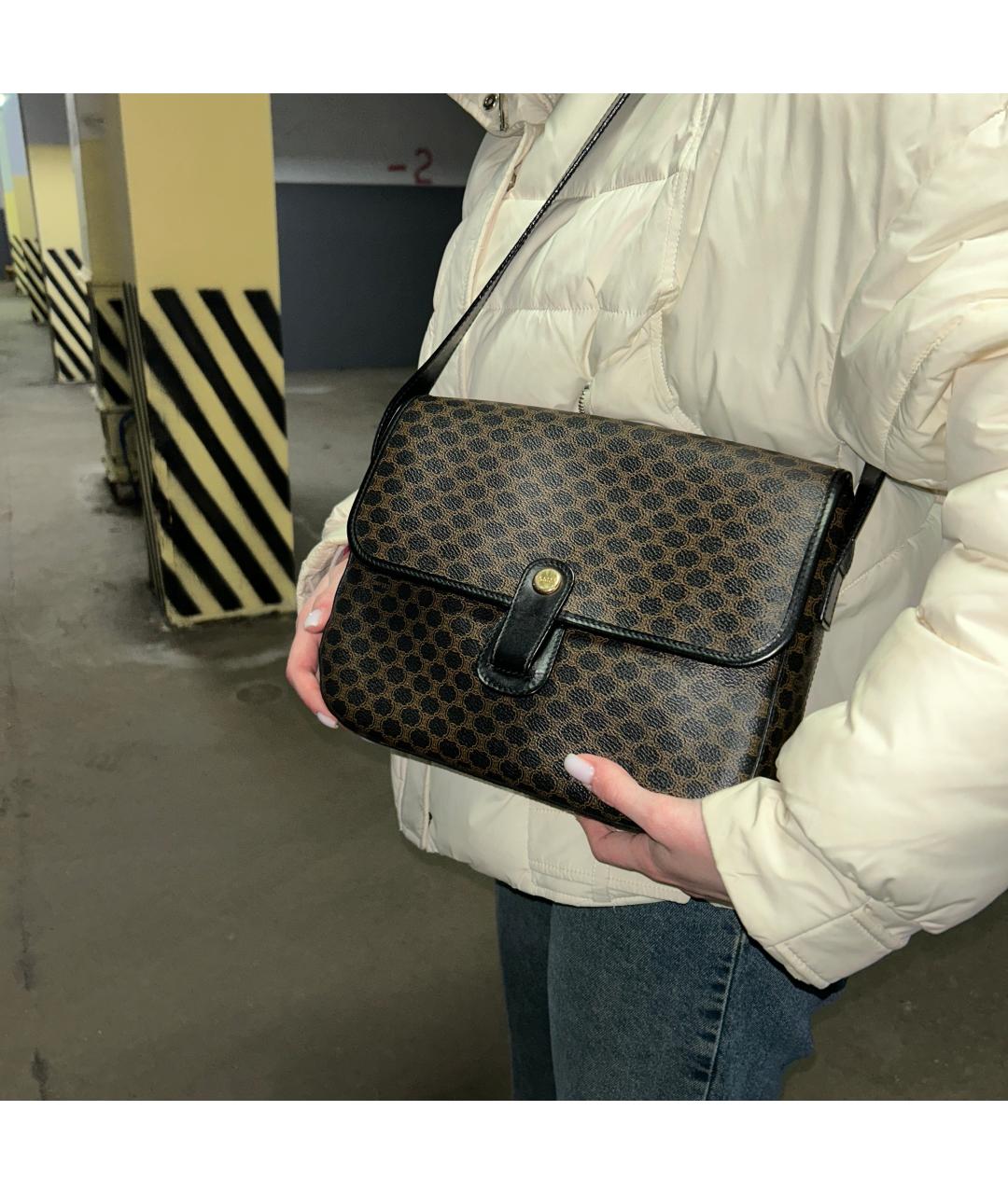 CELINE Черная кожаная сумка тоут, фото 5