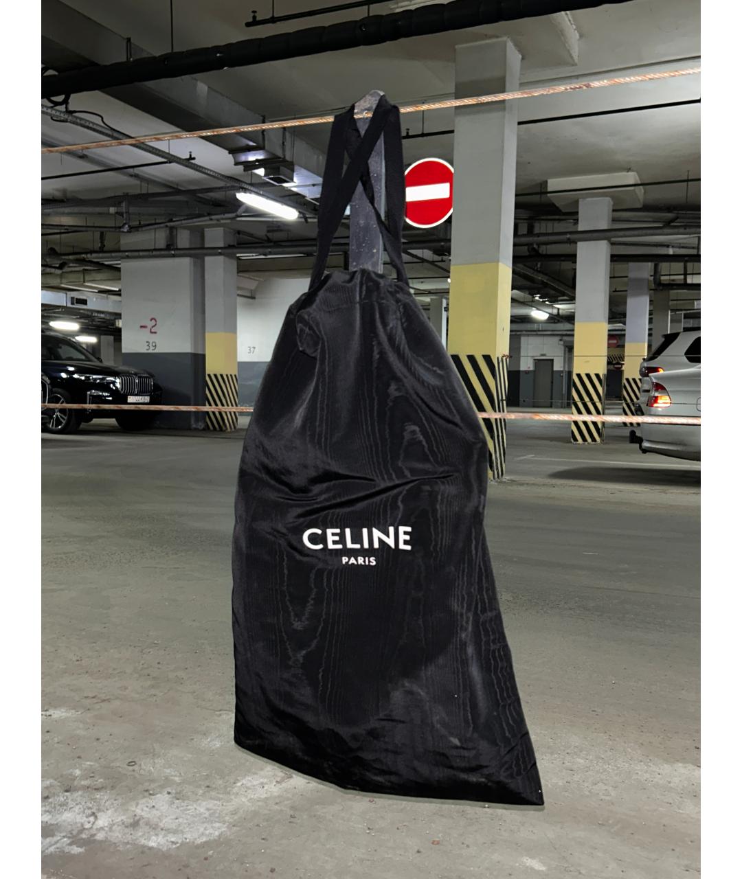 CELINE Черная кожаная сумка тоут, фото 3