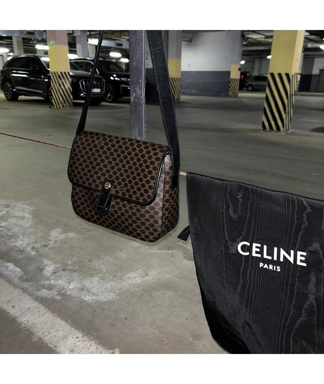 CELINE Черная кожаная сумка тоут, фото 2