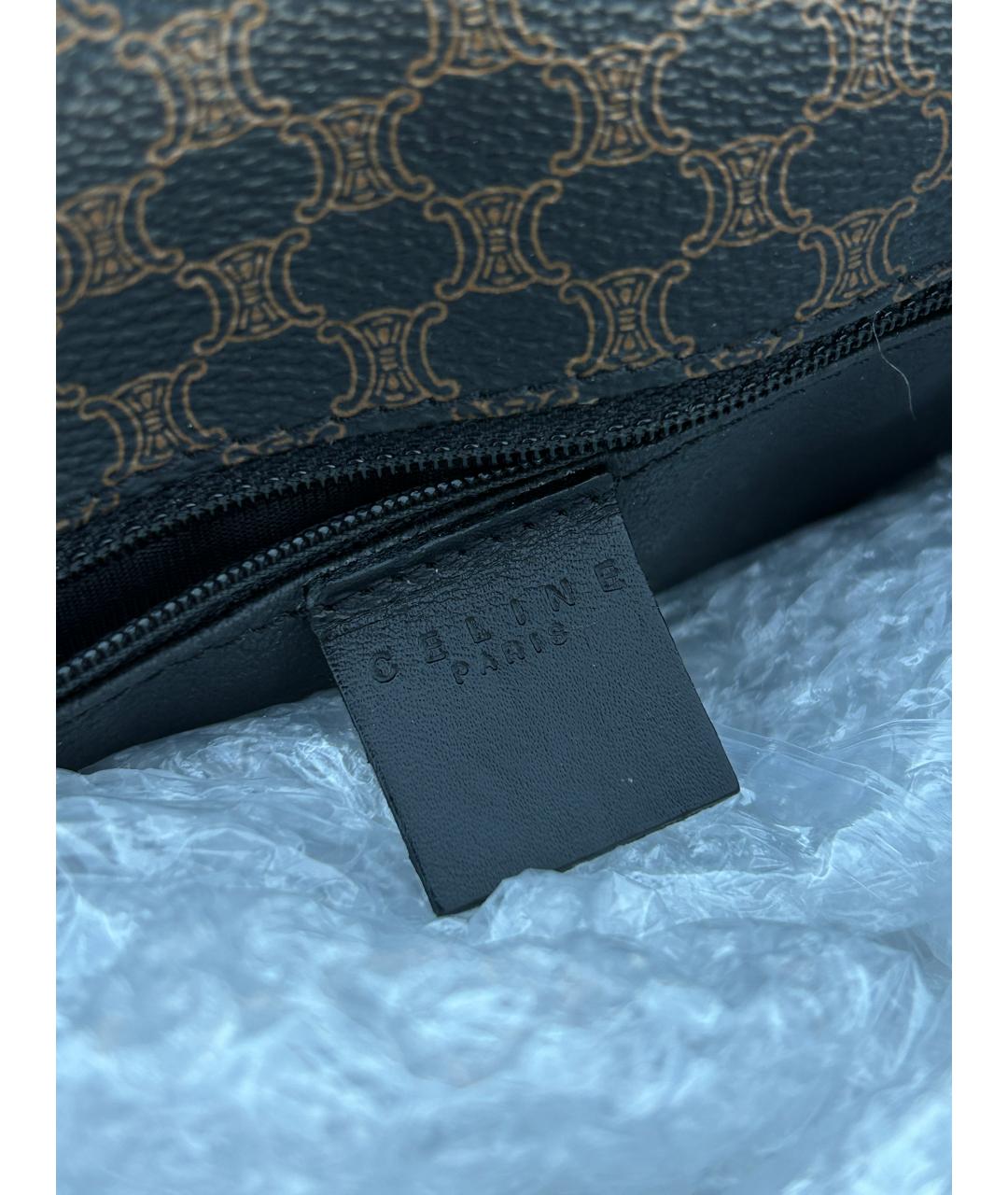 CELINE Черная кожаная сумка тоут, фото 6