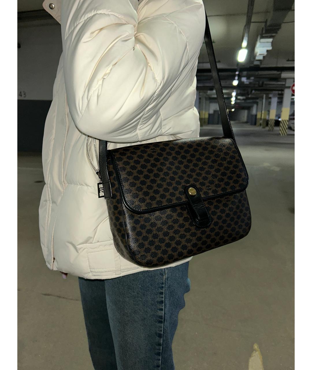 CELINE Черная кожаная сумка тоут, фото 4