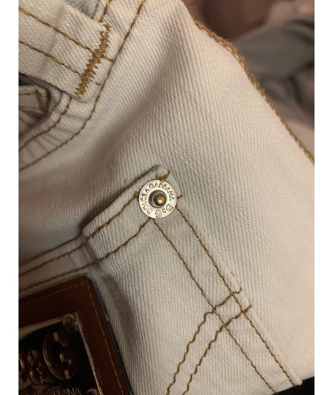 DOLCE&GABBANA Белые хлопковые джинсы скинни, фото 5