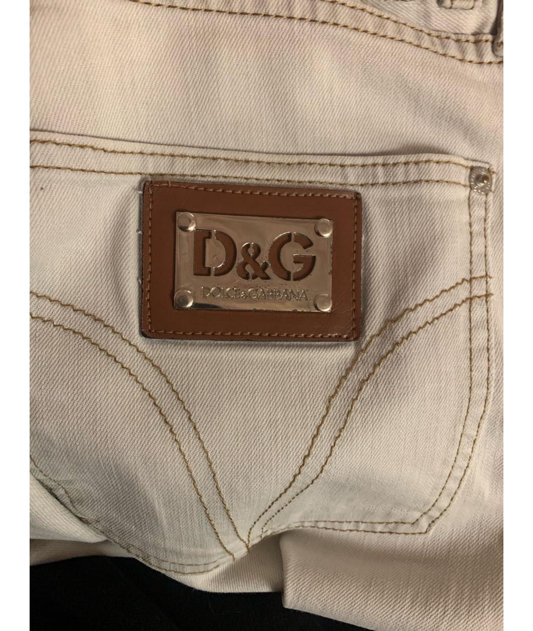 DOLCE&GABBANA Белые хлопковые джинсы скинни, фото 4