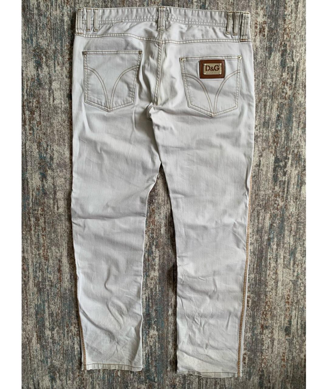 DOLCE&GABBANA Белые хлопковые джинсы скинни, фото 2