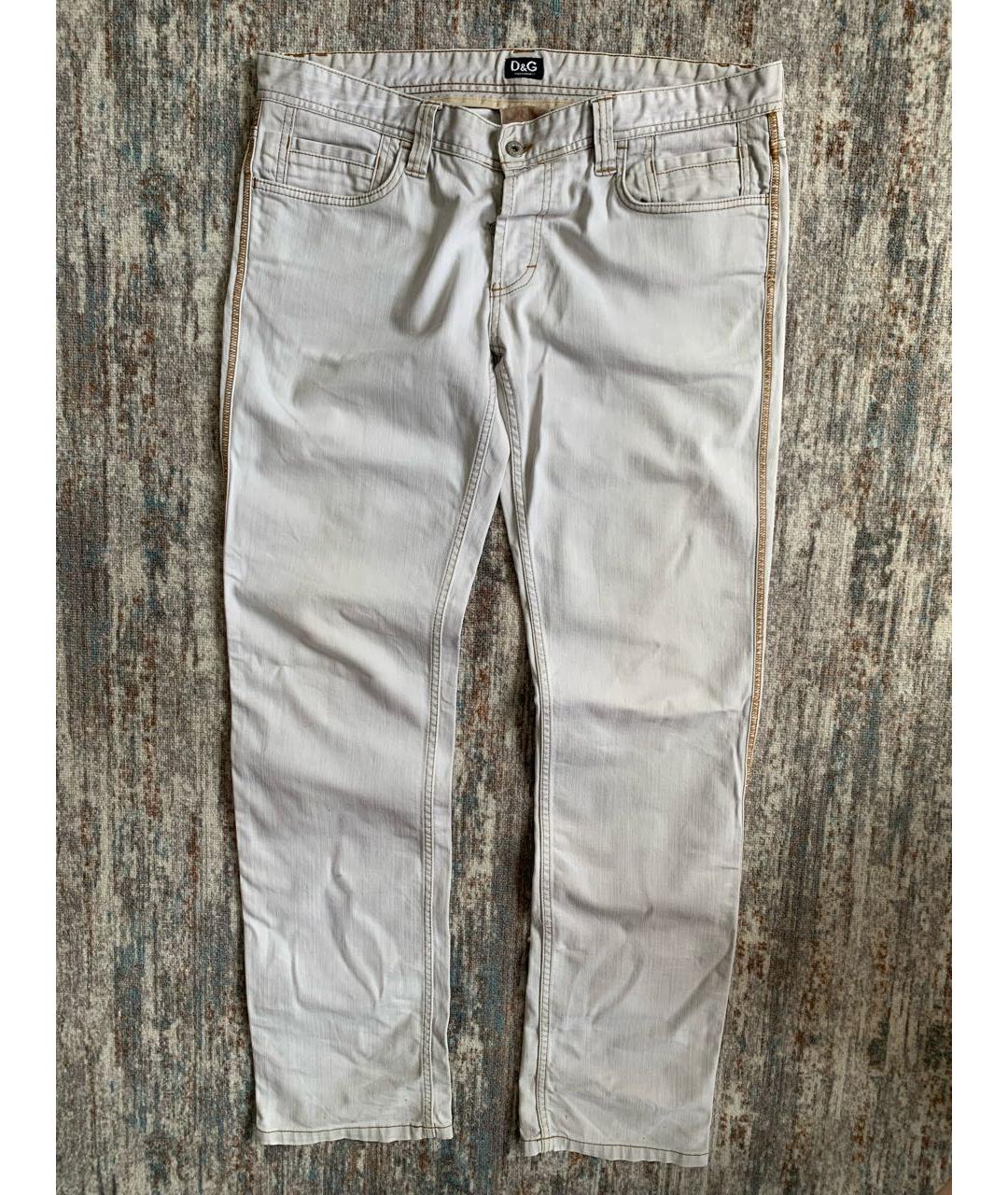 DOLCE&GABBANA Белые хлопковые джинсы скинни, фото 9