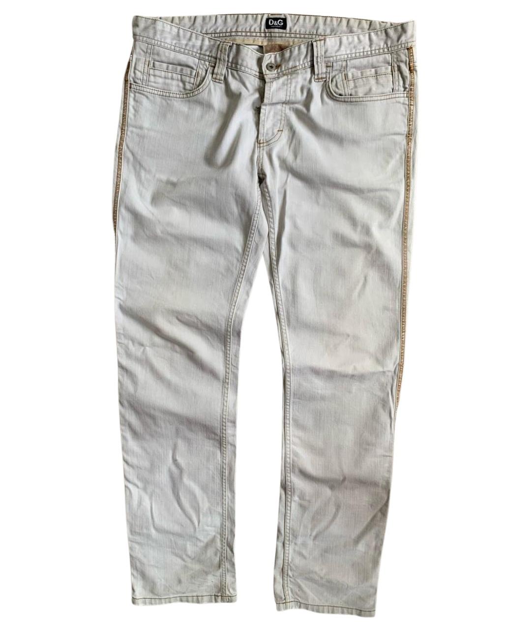 DOLCE&GABBANA Белые хлопковые джинсы скинни, фото 1