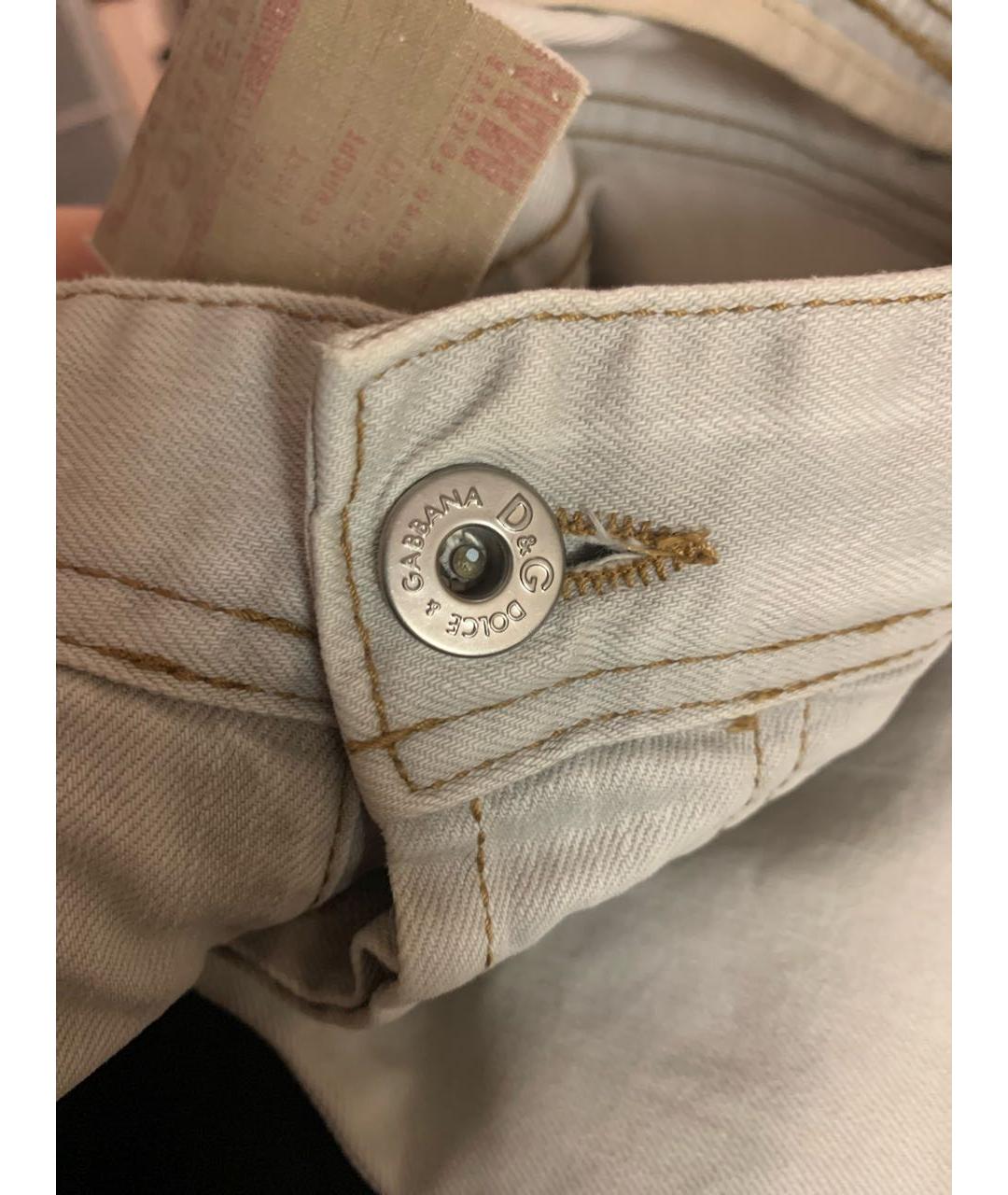 DOLCE&GABBANA Белые хлопковые джинсы скинни, фото 6