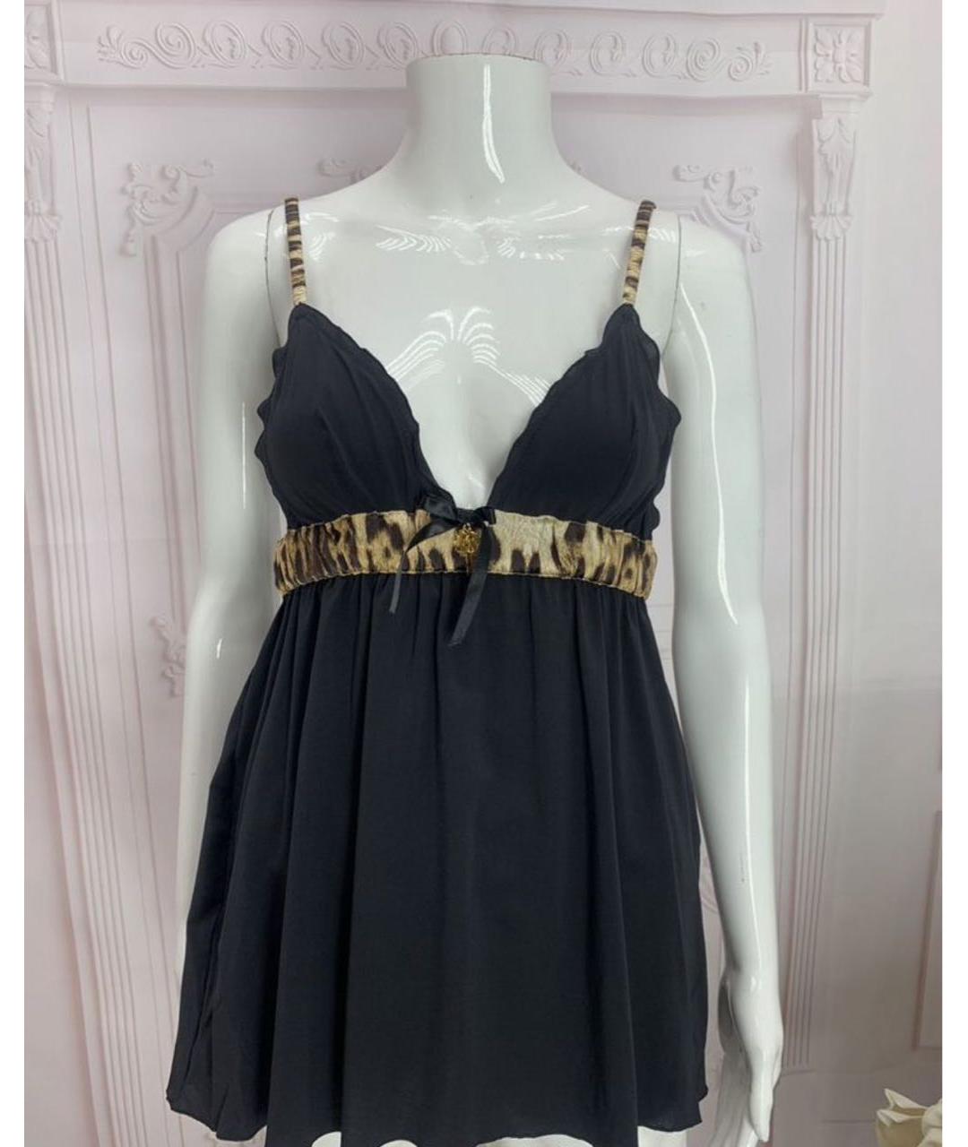 ROBERTO CAVALLI Черная шелковая майка, фото 6