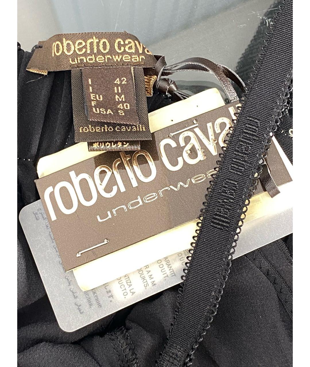 ROBERTO CAVALLI Черная шелковая майка, фото 3