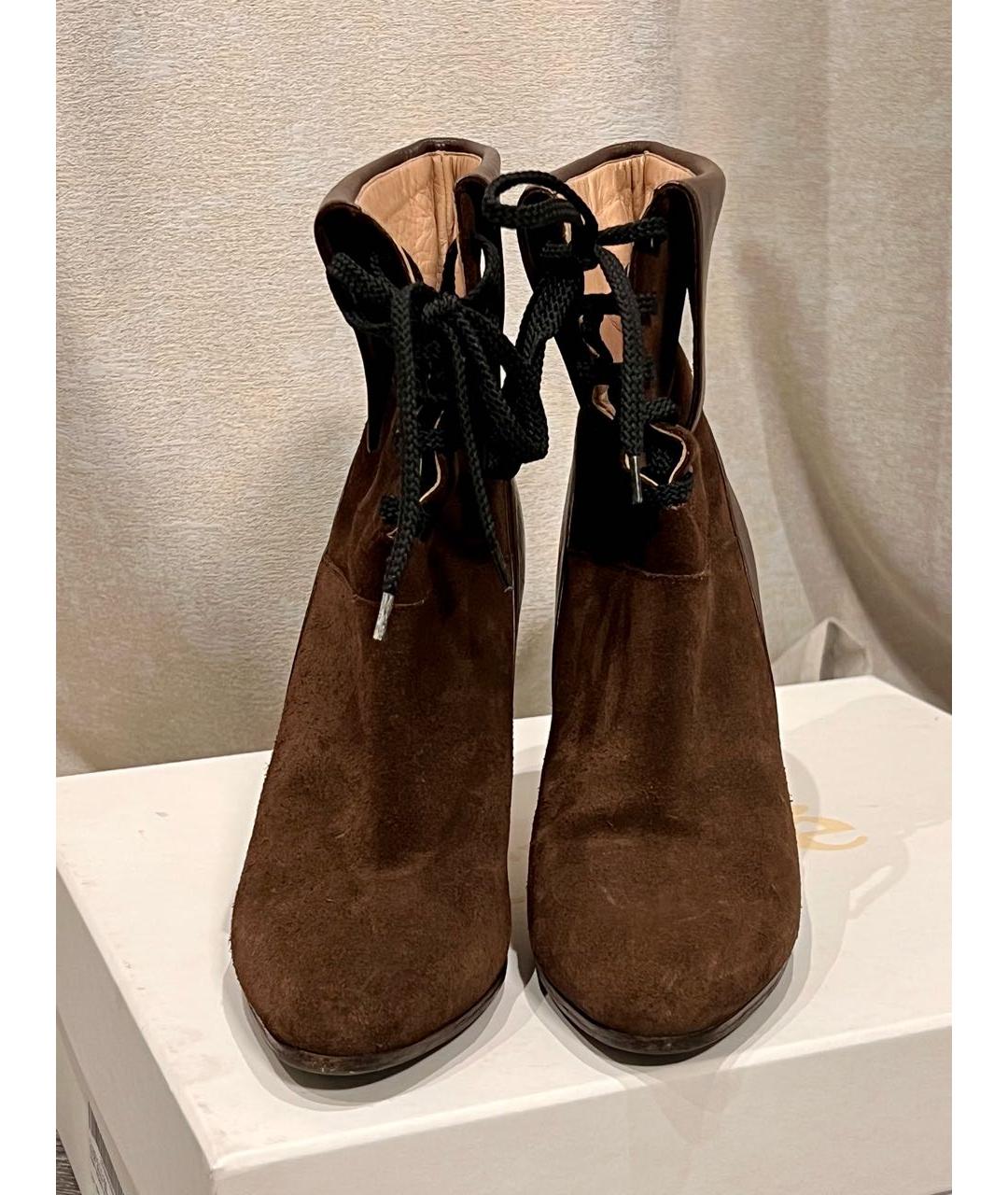 CHLOE Коричневые замшевые ботильоны, фото 2