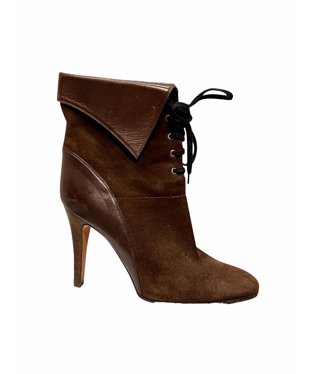 CHLOE Коричневые замшевые ботильоны, фото 1
