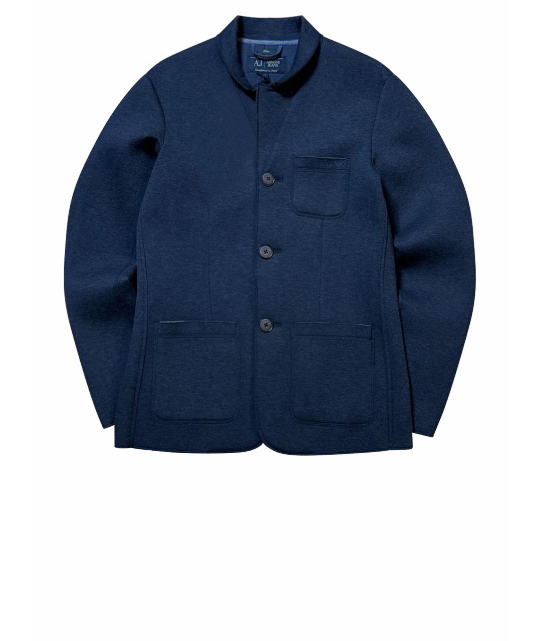 ARMANI JEANS Темно-синий хлопковый пиджак, фото 1
