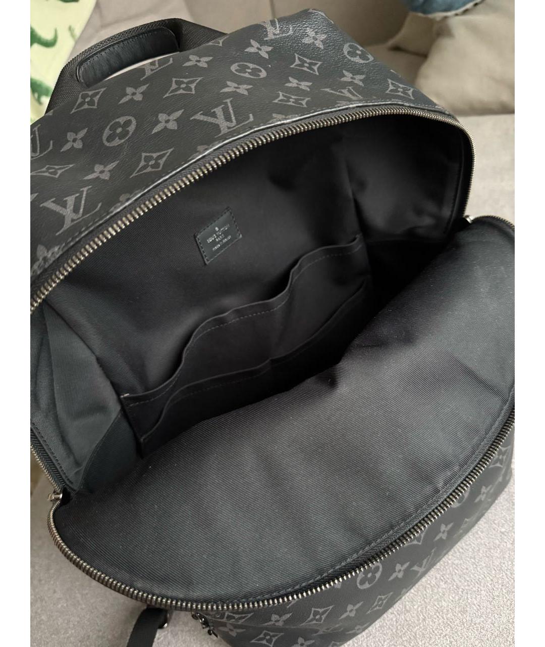 LOUIS VUITTON Черный кожаный рюкзак, фото 4