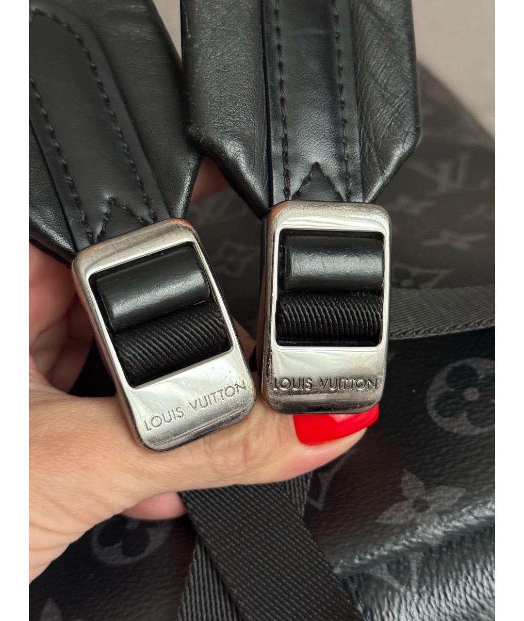LOUIS VUITTON Черный кожаный рюкзак, фото 8