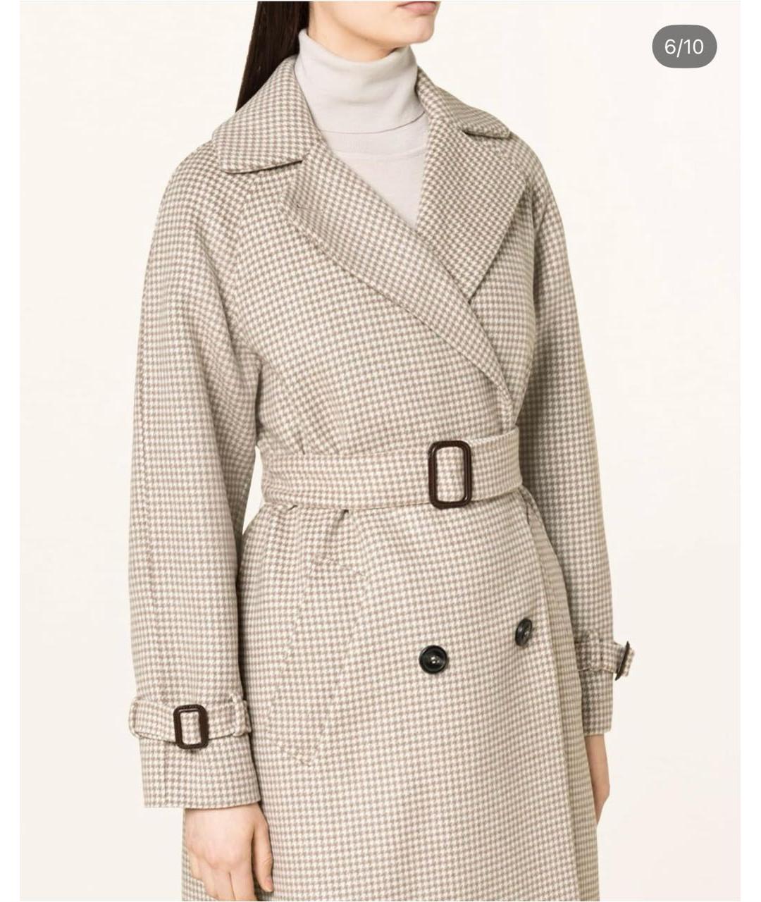 'S MAX MARA Бежевое шерстяное пальто, фото 7