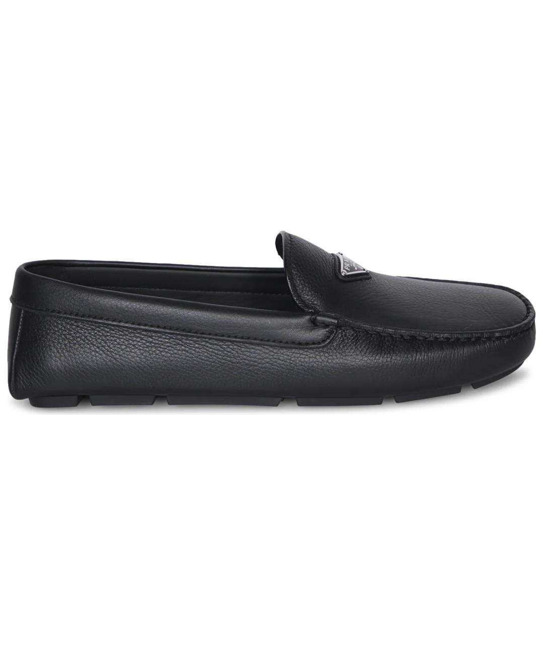 PRADA Черные кожаные лоферы, фото 1